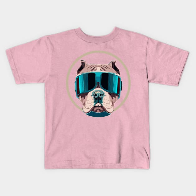 Futuristic Pit Bull Dog Lover Terrier Kids T-Shirt by BetterManufaktur